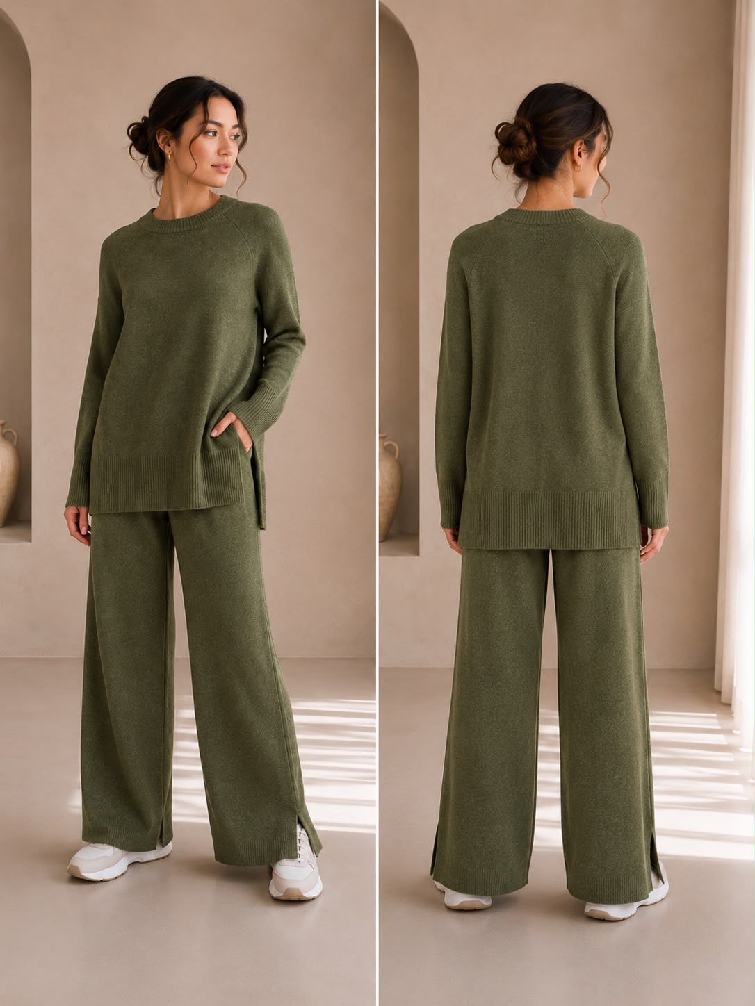 Aurelia Knit Set - Olive