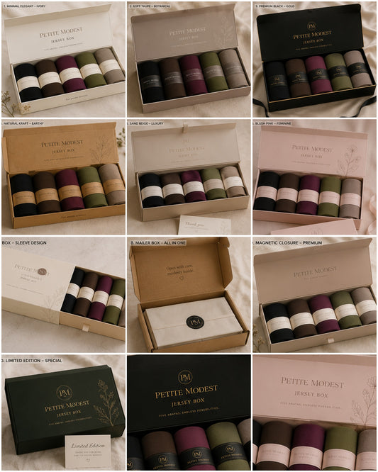 Petite Modest Jersey Box – Stel 4 kleuren samen en krijg de 5e kleur GRATIS